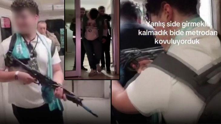 Sosyal medya uğruna metroda tehlikeli şaka! ‘Aslında silah değil, dikkat doğrulttu’