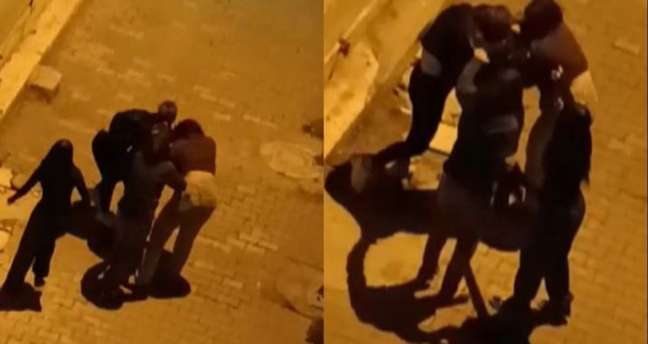 İki genç kız sokak ortasında saç saça birbirine girdi