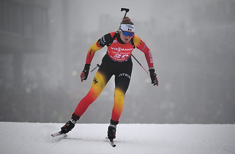 Maya Cloetens, Almanya Oberhof'taki Biatlon Dünya Kupası'nda kadınlar 7,5 kilometre sprint yarışında mücadele ediyor.